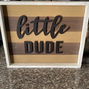 Charming 'Little Dude' Wall Art in Brown and Tan